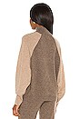 view 3 of 4 Cashmere Mock Neck Raglan in Toast & Wheat