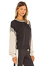 view 2 of 4 Color Block Relaxed Sweater in Faded Black, Bone, & Gunmetal