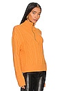 view 2 of 4 MARINO WOOL HALF ZIP CABLE KNIT 스웨터 in Mango