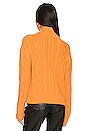 view 3 of 4 MARINO WOOL HALF ZIP CABLE KNIT 스웨터 in Mango