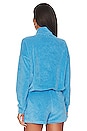 view 3 of 4 Terry Cloth Track Zip Up Hoodie in Sky Blue