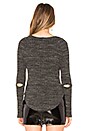 view 3 of 4 Rib Elbow Slash Sweater in Charcoal