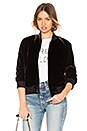 view 1 of 4 Velvet Bomber Jacket in Black