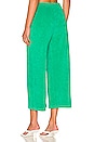 view 3 of 4 Terrycloth High Waisted Flare Sweatpant in Peacock Green