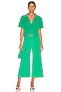 view 4 of 4 Terrycloth High Waisted Flare Sweatpant in Peacock Green
