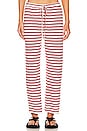 view 1 of 5 Stripe Jersey Crop Pant in Red Stripe