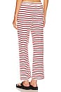 view 3 of 5 Stripe Jersey Crop Pant in Red Stripe