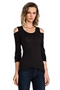 view 2 of 4 Open Shoulder Top in Black