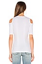 view 3 of 4 Rib Cold Shoulder Tee in White