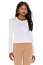 view 1 of 4 Bustier Long Sleeve Top in White