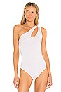 view 2 of 5 Cut Out Shoulder Bodysuit in White