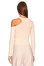 view 3 of 4 Flat Rib Asymmetrical Top in Off White