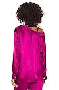 view 3 of 4 Silky Off Shoulder Shirt in Dragon Fruit