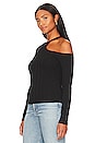 view 3 of 5 Flat Rib Asymmetrical Top in Black