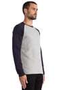 view 2 of 5 Raglan Tee in Grey/ Navy in Grey & Navy
