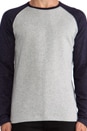 view 4 of 5 Raglan Tee in Grey/ Navy in Grey & Navy