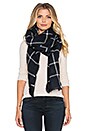 view 1 of 3 Plaid Blanket Scarf in Navy