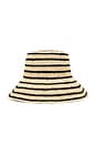 view 2 of 3 Chic Crochet Bucket in Natural & Black Stripe