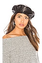 view 1 of 3 Leather Beret in Black