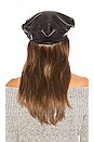 view 2 of 3 Leather Beret in Black