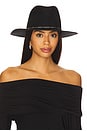 view 1 of 4 Harper Fedora Hat in Black & Silver