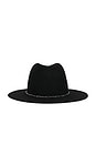 view 3 of 4 Harper Fedora Hat in Black & Silver