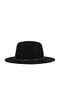 view 4 of 4 Harper Fedora Hat in Black & Silver