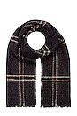 view 2 of 4 Windowpane Blanket Scarf in Charcoal