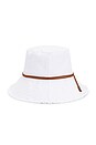 view 2 of 2 Fringed Bucket Hat in White