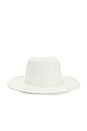 view 3 of 3 Fringed Pammy Panama Fedora Hat in Bleach & White