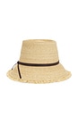 view 1 of 2 Zoe Lampshade Bucket Hat in Natural & Chocolate