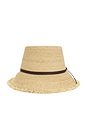 view 2 of 2 Zoe Lampshade Bucket Hat in Natural & Chocolate