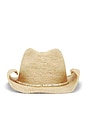 view 2 of 4 Raffia Cowboy Hat in Neutral & Neutral Bead