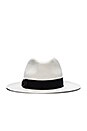 view 4 of 4 The Original Panama Hat in Bleach & Black Classic Bow