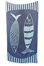 view 1 of 2 Novelty Towel in Navy & Teal