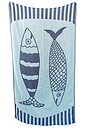 view 2 of 2 Novelty Towel in Navy & Teal