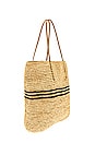 view 3 of 4 Luxe Stripe Tote in Natural and Black