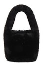 view 1 of 4 SAC À POIGNÉE MINI FAUX FUR in Black