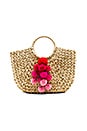 view 1 of 4 Round Handle Tote in Pinks Poms