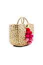 view 3 of 4 Round Handle Tote in Pinks Poms