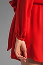 view 6 of 6 Deep V Faux Wrap Dress in Blood Orange