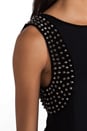 view 6 of 6 Dress with Studded Suede Panels in Black