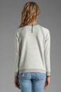 view 3 of 5 Sweatshirt with Crystal Herringbone Neckline in Light Heather Grey in Light Heather Grey & Crystal
