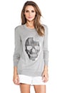 view 1 of 5 Skull Pullover Sweater in Light Heather Grey