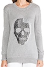 view 4 of 5 Skull Pullover Sweater in Light Heather Grey