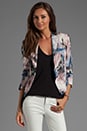 view 1 of 6 Moody Floral Silk Jacket in Navy & Pink