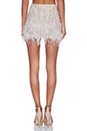 view 3 of 3 Ponte Embellished Mini Skirt with Feathers in Buff