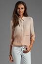 view 1 of 5 Button Down Ombre Blouse in Vanilla/Praline in Vanilla & Praline