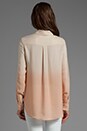 view 3 of 5 Button Down Ombre Blouse in Vanilla/Praline in Vanilla & Praline