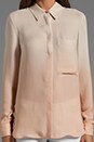view 4 of 5 Button Down Ombre Blouse in Vanilla/Praline in Vanilla & Praline